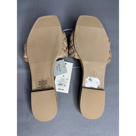 A New Day Women's Tan Carissa Woven Strap Open-Toe Slide Sandals Size 9 - Picture 4 of 8